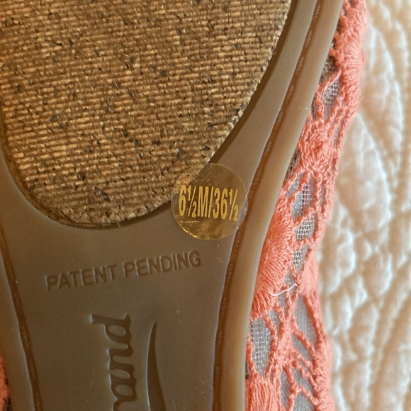 Lucky brand Edmonda coral floral lace macrame slip on ballet flats size 6.5 EUC - Picture 5 of 5